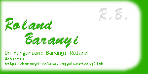 roland baranyi business card